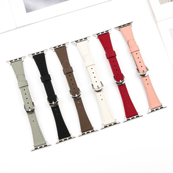 Kožna narukvica za Apple Watch s Lychee uzorkom, 18 mm, za Series 11/10/9/8/SE/Ultra3, minimalistički stil