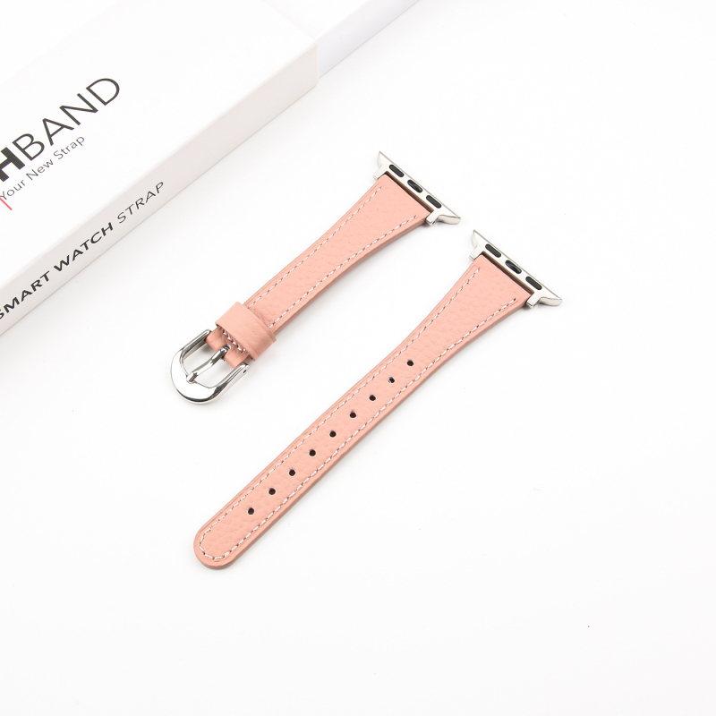 Kožna narukvica za Apple Watch s Lychee uzorkom, 18 mm, za Series 11/10/9/8/SE/Ultra3, minimalistički stil