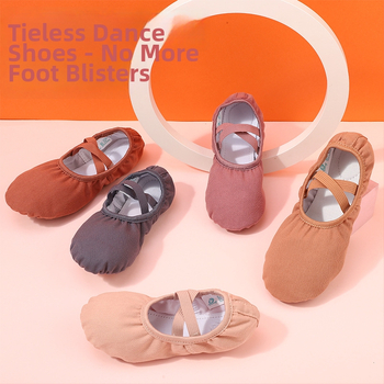 Pantofi de dans cu partea superioară din canvas și bumbac, talpă elastică moale, unisex pentru adulți, potriviți pentru balet, dans modern și dans latino.