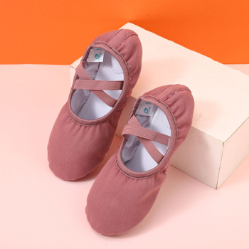 Pantofi de dans cu partea superioară din canvas și bumbac, talpă elastică moale, unisex pentru adulți, potriviți pentru balet, dans modern și dans latino.