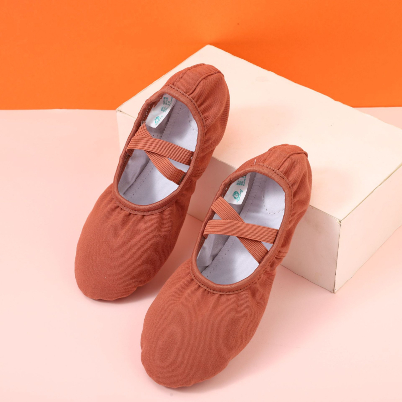 Pantofi de dans cu partea superioară din canvas și bumbac, talpă elastică moale, unisex pentru adulți, potriviți pentru balet, dans modern și dans latino.