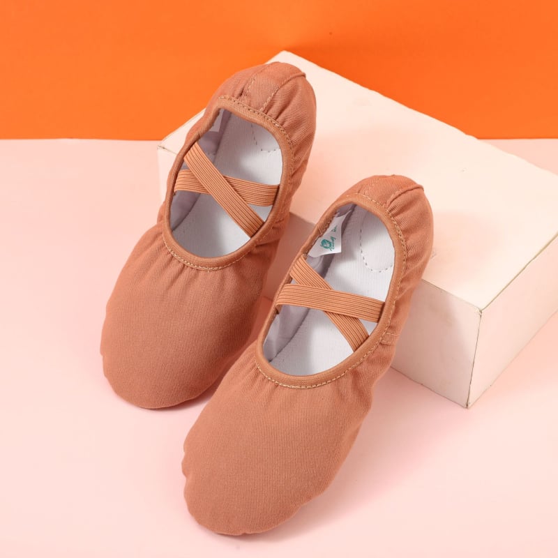 Pantofi de dans cu partea superioară din canvas și bumbac, talpă elastică moale, unisex pentru adulți, potriviți pentru balet, dans modern și dans latino.