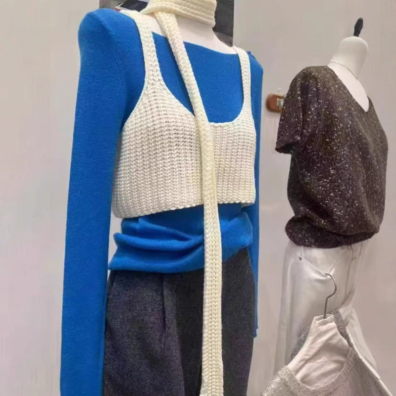 Ženski trodjelni pulover s kapuljom, dugi rukavi, okrugli izrez, poliester-elastan tkanina, kontrastni uzorak, ležerni svakodnevni stil