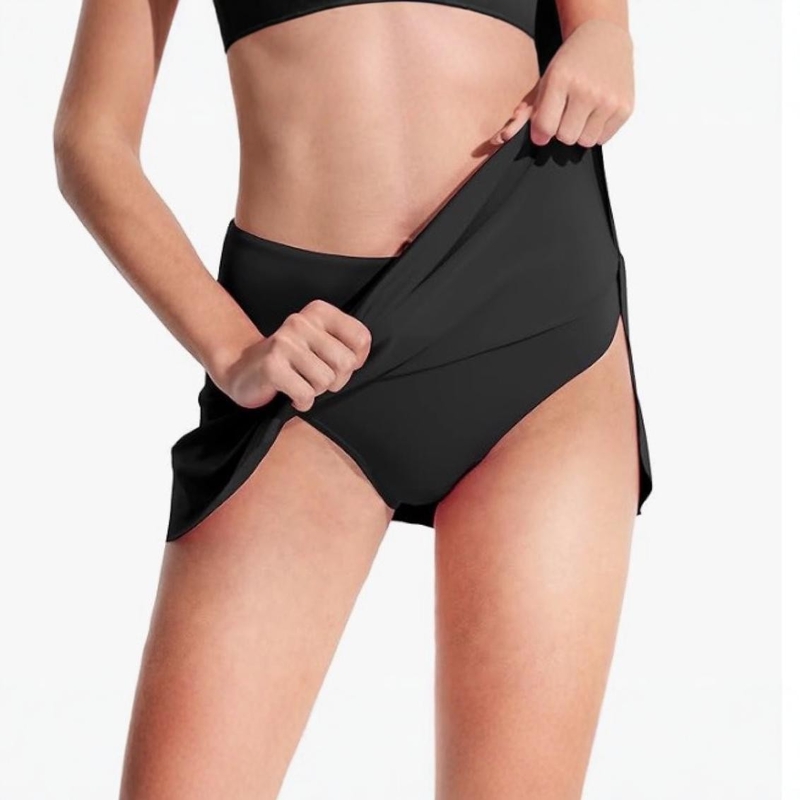 Fustă sport scurtă pentru sporturi transfrontaliere, fustă cu talie înaltă, rezistentă la expunere, fustă pentru femei cu uscare rapidă pentru alergare, tenis, fitness, yoga, fustă cu volane, fustă pe jumătate, pantaloni