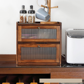 Kétrétegű tömörfa kenyértároló doboz és fenyőfa, péksütemény- és desszerttároló doboz nyitható fedéllel, evőeszköztartó doboz