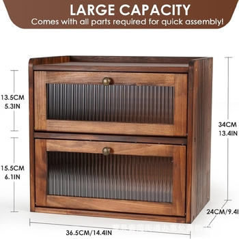 Kétrétegű tömörfa kenyértároló doboz és fenyőfa, péksütemény- és desszerttároló doboz nyitható fedéllel, evőeszköztartó doboz