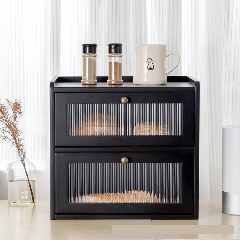 Kétrétegű tömörfa kenyértároló doboz és fenyőfa, péksütemény- és desszerttároló doboz nyitható fedéllel, evőeszköztartó doboz