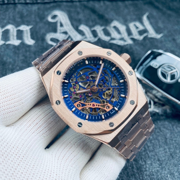 Muški skeletni mehanički sat, brojčanik 41 mm, svjetleće kazaljke, vodootporan do 10 m, kućište od volframske čeli, euro-američki stil