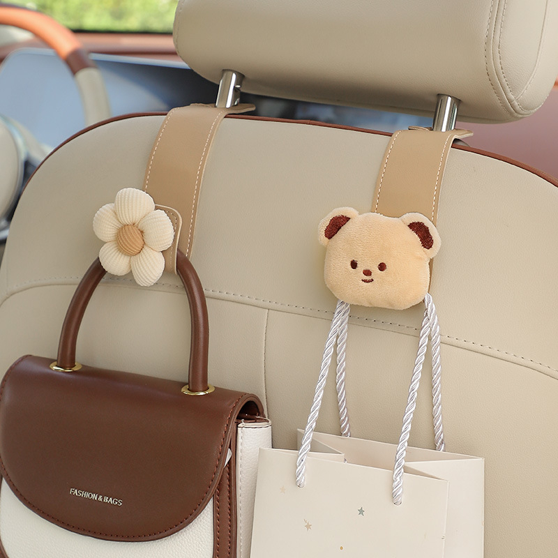 Auto istme seljatoe konks — nahk, karikatuurstiil, interjööride dekoratsioon