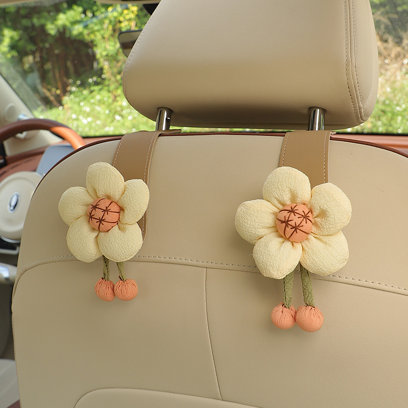 Auto istme seljatoe konks — nahk, karikatuurstiil, interjööride dekoratsioon