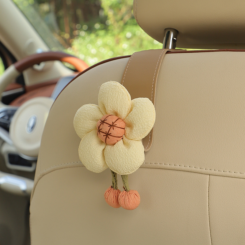 Auto istme seljatoe konks — nahk, karikatuurstiil, interjööride dekoratsioon