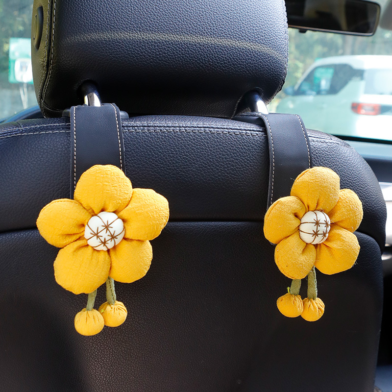 Auto istme seljatoe konks — nahk, karikatuurstiil, interjööride dekoratsioon