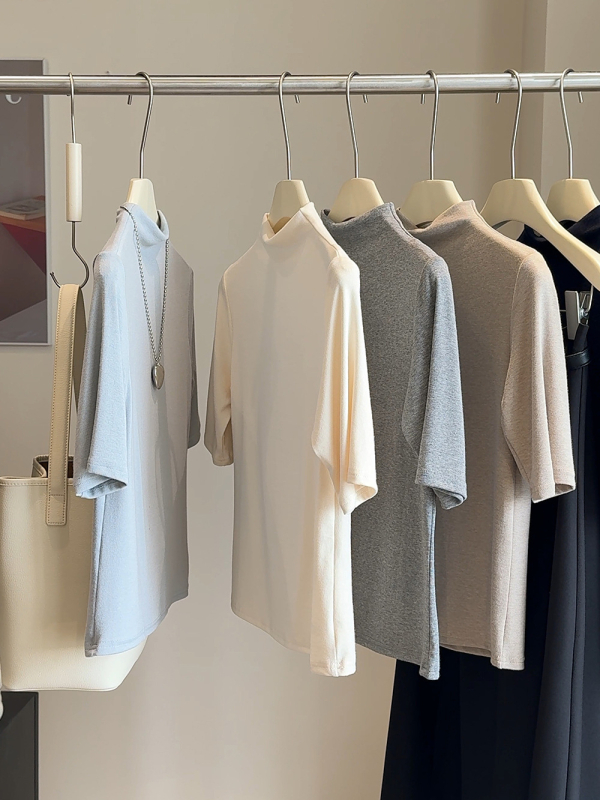 Majica s kapuljom, casual stil, polu-visoki ovratnik, srednji rukav, jednobojna poliester tkanina