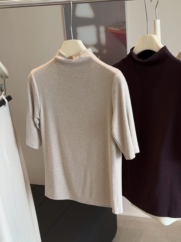 Majica s kapuljom, casual stil, polu-visoki ovratnik, srednji rukav, jednobojna poliester tkanina