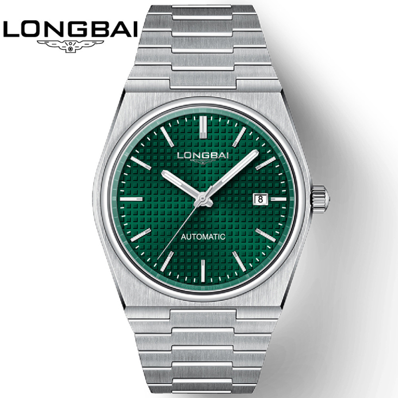Muški automatski mehanički sat LB1054-1 Cypress/LONGBAI – brojčanik 33 mm, debljina 10,5 mm, vodootpornost 30 m, luminiscencijski kalendar, nehrđajući čelik kućišta i narukvice