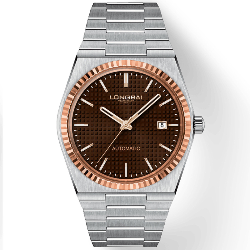 Muški automatski mehanički sat LB1054-1 Cypress/LONGBAI – brojčanik 33 mm, debljina 10,5 mm, vodootpornost 30 m, luminiscencijski kalendar, nehrđajući čelik kućišta i narukvice
