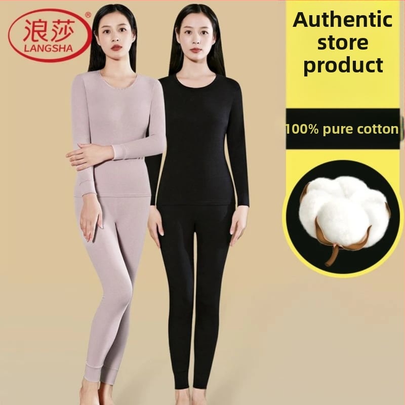 Langsha Sieviešu termo komplekts no kokvilnas – plāns pamatslānis rudens/ziema, augšējā un apakšējā daļa, galvenais materiāls 90% kokvilna, oderējums 90% kokvilna