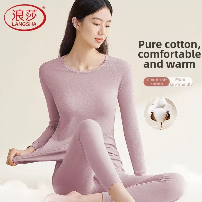 Langsha Sieviešu termo komplekts no kokvilnas – plāns pamatslānis rudens/ziema, augšējā un apakšējā daļa, galvenais materiāls 90% kokvilna, oderējums 90% kokvilna