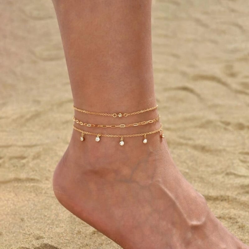 Euroopa ja Ameerika piiriülesed ehted, mitmekihiline, mitmekülgne pahkluu käevõru, uus moodne rannapuhkuse stiilis pahkluu käevõru.