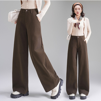 Ženske traperice visokim strukom, široke nogavice, ravni kroj, 95% pamuk, bez peglanja, casual stil