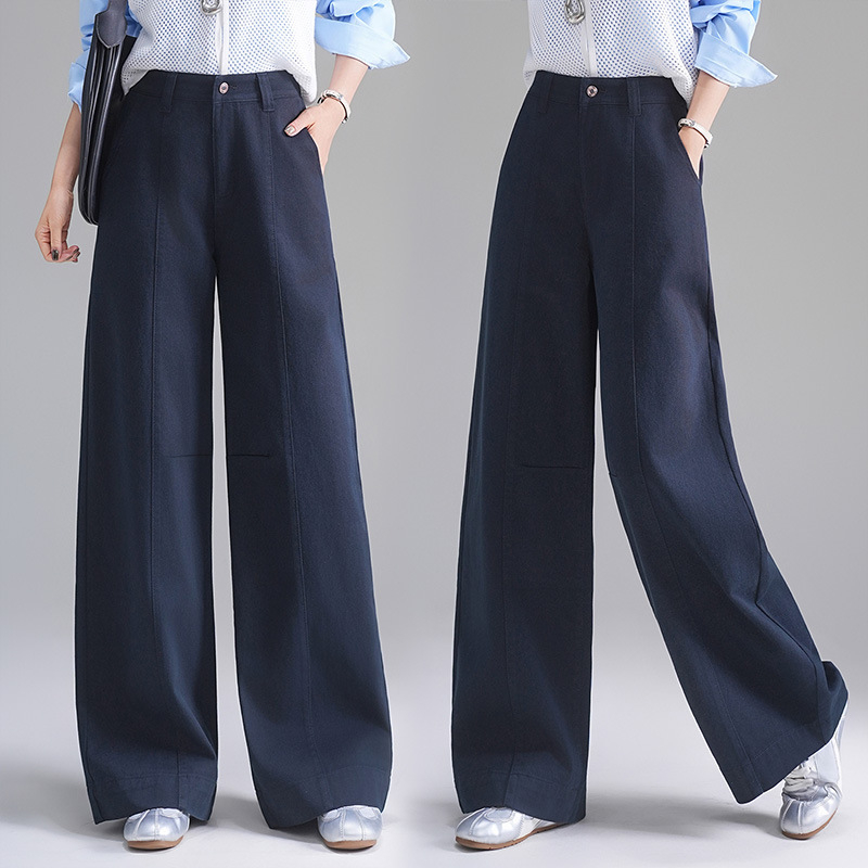 Ženske traperice visokim strukom, široke nogavice, ravni kroj, 95% pamuk, bez peglanja, casual stil