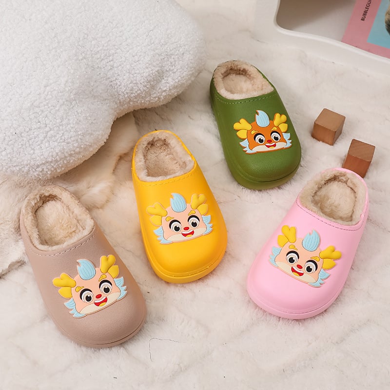 Papuci interiori din PVC pentru copii, imprimeu desen animat, unisex, pentru vârste 1–12 ani, iarnă