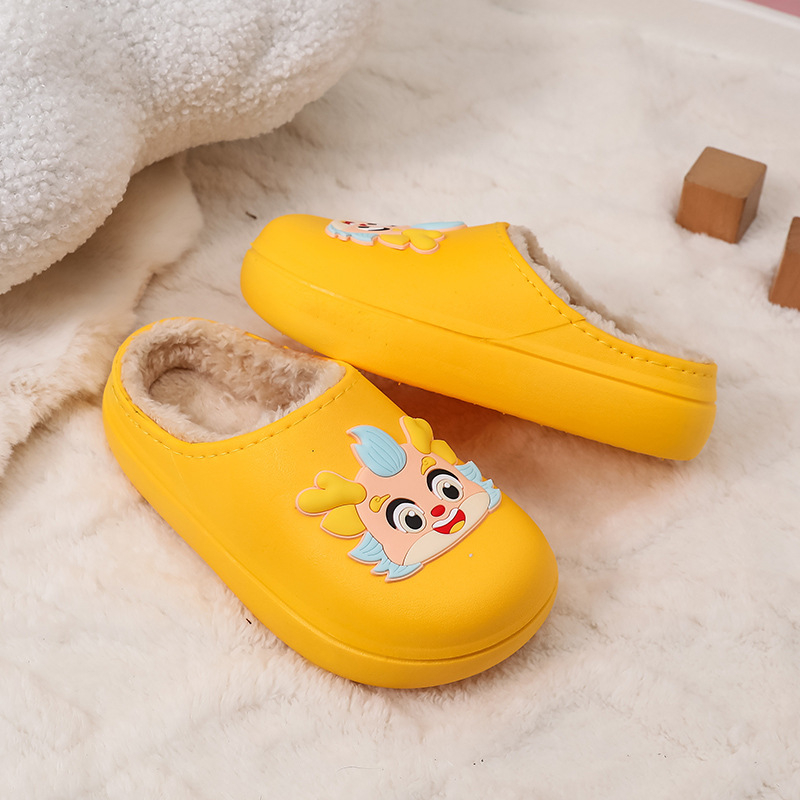 Papuci interiori din PVC pentru copii, imprimeu desen animat, unisex, pentru vârste 1–12 ani, iarnă