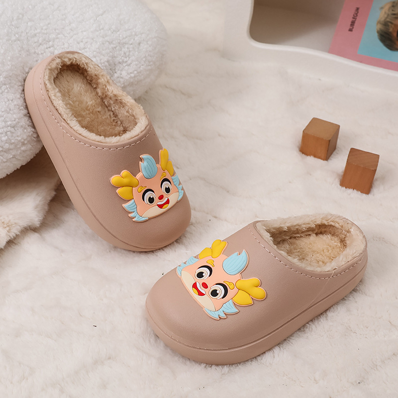 Papuci interiori din PVC pentru copii, imprimeu desen animat, unisex, pentru vârste 1–12 ani, iarnă