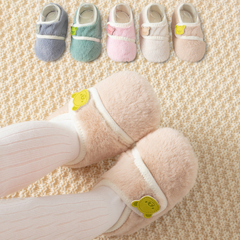 Pantofi interior pentru bebeluși și copii, închidere Velcro, model cartoon, partea superioară din poliester, talpă compozită, talpă groasă, pentru vârsta 1–6 ani