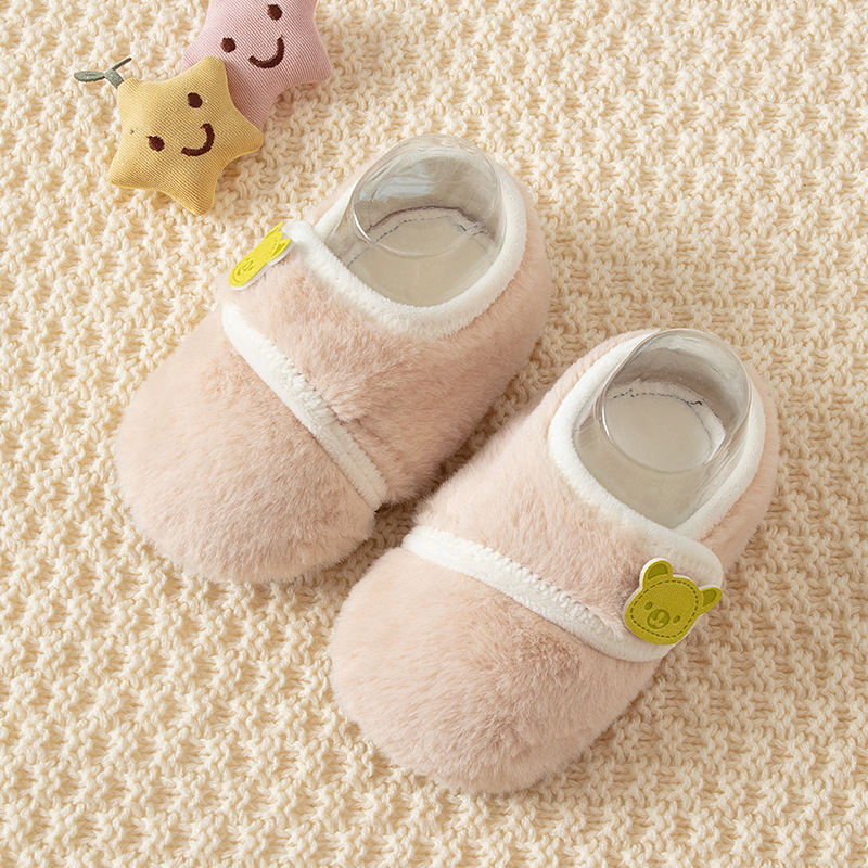 Pantofi interior pentru bebeluși și copii, închidere Velcro, model cartoon, partea superioară din poliester, talpă compozită, talpă groasă, pentru vârsta 1–6 ani