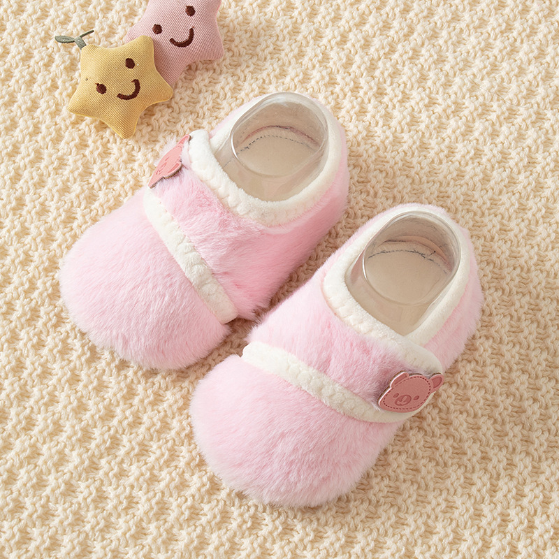 Pantofi interior pentru bebeluși și copii, închidere Velcro, model cartoon, partea superioară din poliester, talpă compozită, talpă groasă, pentru vârsta 1–6 ani