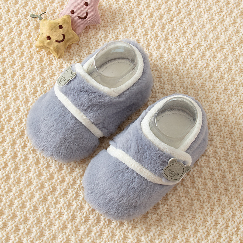 Pantofi interior pentru bebeluși și copii, închidere Velcro, model cartoon, partea superioară din poliester, talpă compozită, talpă groasă, pentru vârsta 1–6 ani