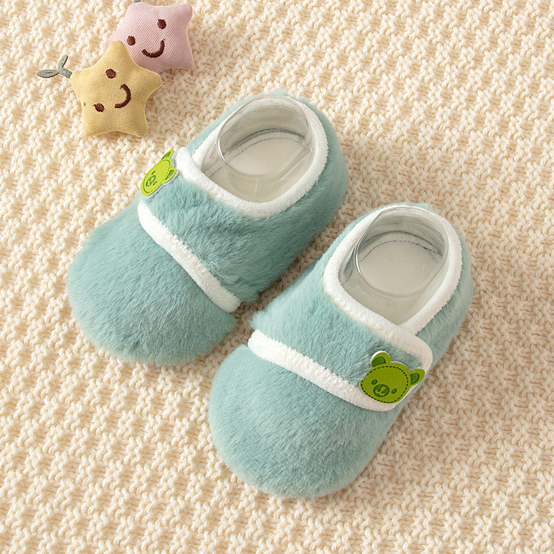 Pantofi interior pentru bebeluși și copii, închidere Velcro, model cartoon, partea superioară din poliester, talpă compozită, talpă groasă, pentru vârsta 1–6 ani