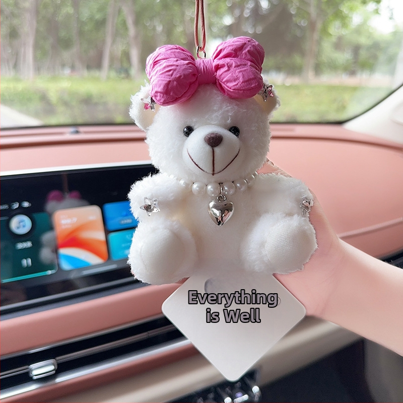 Automobilski aromaterapijski privjesak od plišanog medvjedića za unutarnju dekoraciju – crtani stil, auto ukrasi