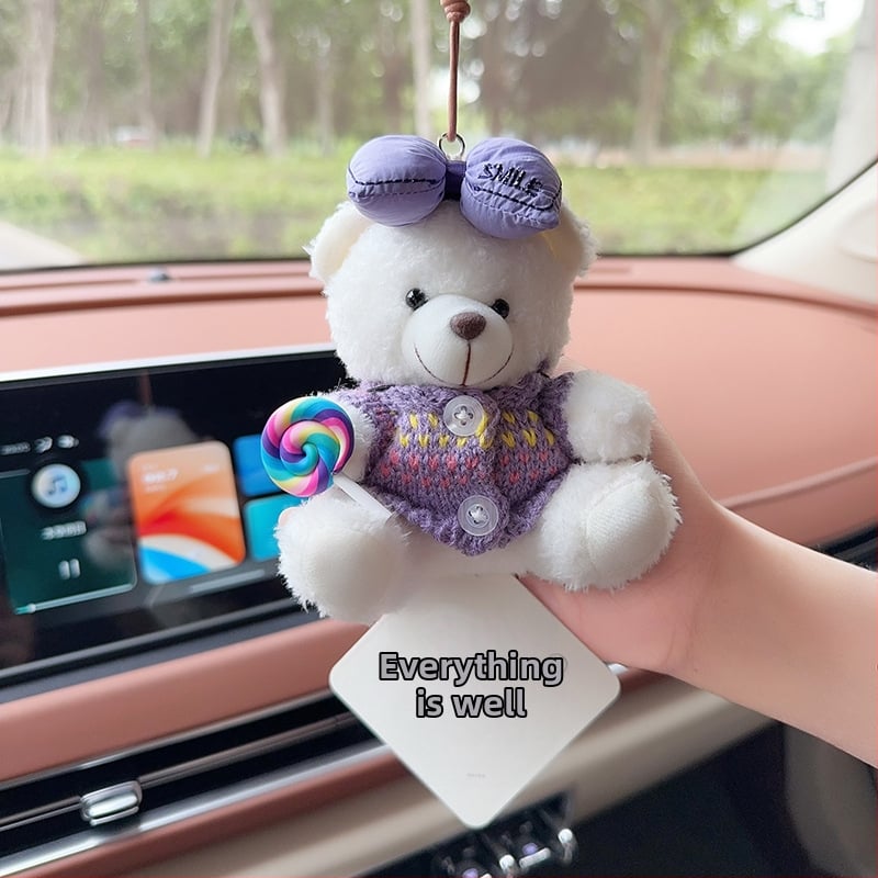 Automobilski aromaterapijski privjesak od plišanog medvjedića za unutarnju dekoraciju – crtani stil, auto ukrasi