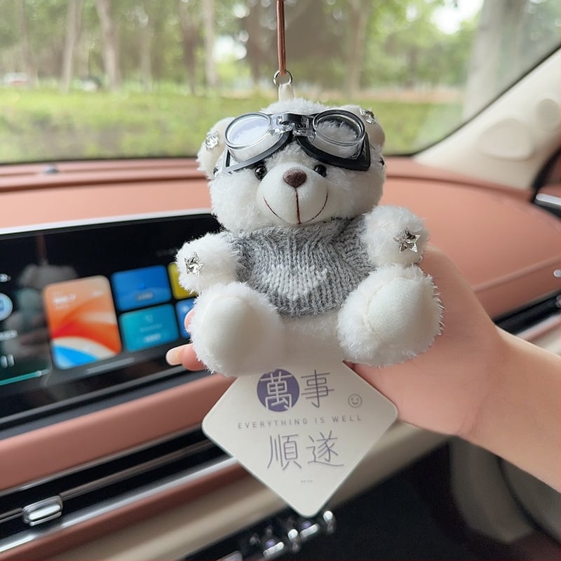 Automobilski aromaterapijski privjesak od plišanog medvjedića za unutarnju dekoraciju – crtani stil, auto ukrasi
