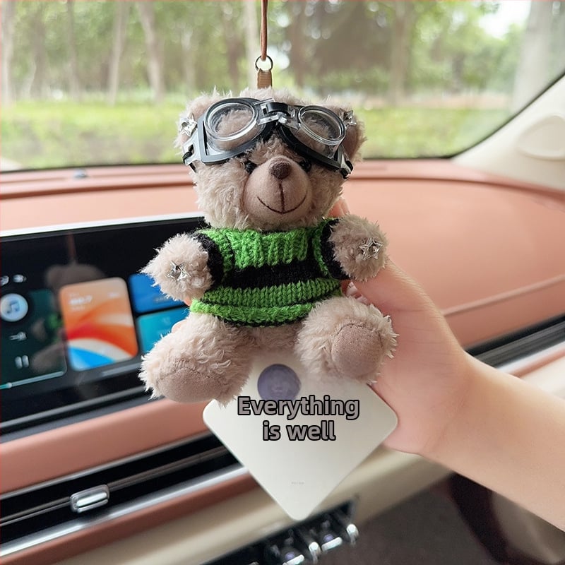 Automobilski aromaterapijski privjesak od plišanog medvjedića za unutarnju dekoraciju – crtani stil, auto ukrasi
