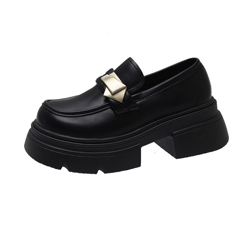 Loafers pentru femei, vârf rotund, parte superioară din microfibră, închidere Velcro, toc mediu 3–5 cm