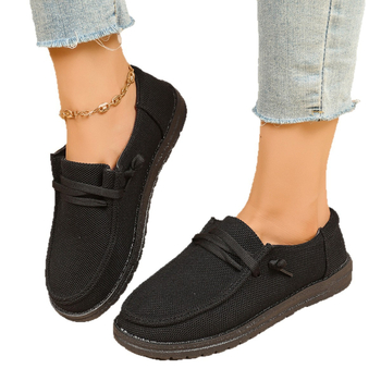 Loafers casual pentru femei, slip-on, talpă mică 1–3 cm, partea superioară din țesătură, căptușeală din plasă, talpă PU, talpă din cauciuc, potrivite pentru toate sezoanele
