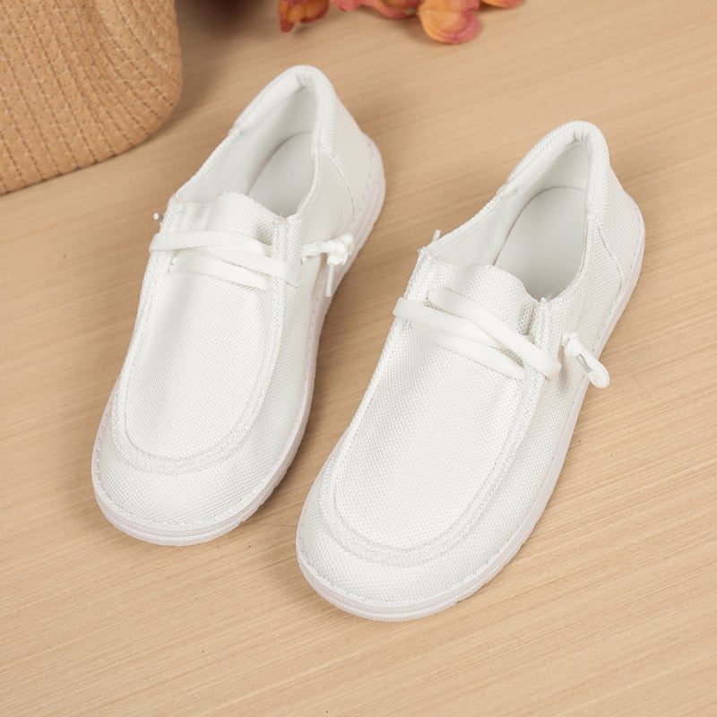 Loafers casual pentru femei, slip-on, talpă mică 1–3 cm, partea superioară din țesătură, căptușeală din plasă, talpă PU, talpă din cauciuc, potrivite pentru toate sezoanele