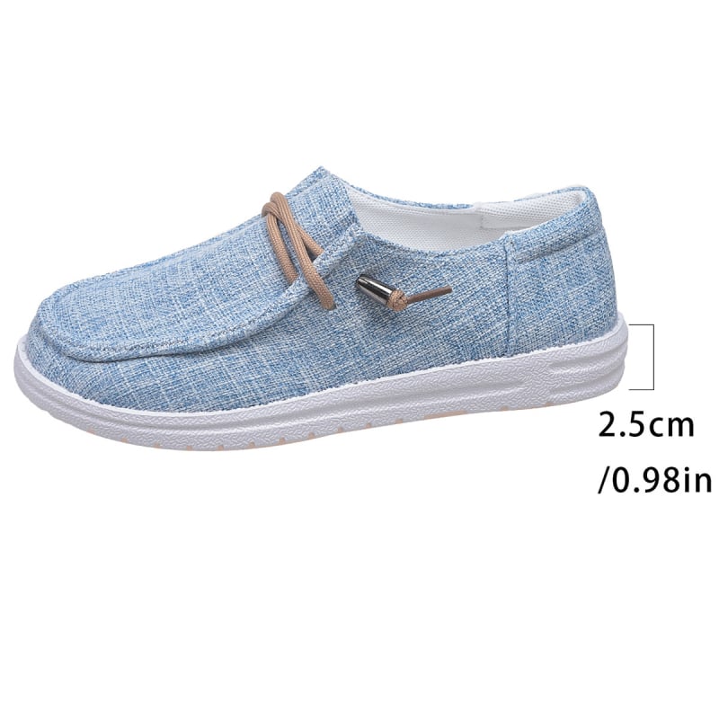 Loafers casual pentru femei, slip-on, talpă mică 1–3 cm, partea superioară din țesătură, căptușeală din plasă, talpă PU, talpă din cauciuc, potrivite pentru toate sezoanele