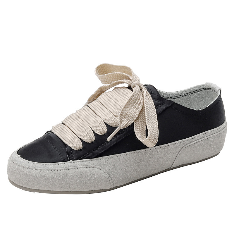 Sieviešu satīna plakanas kurpes ar spāņu lentes akcentu, ikdienas, elpojošas