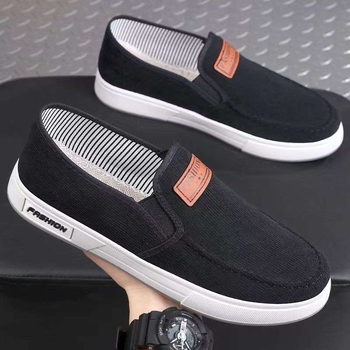 Unisex auduma tenisa kurpes ar apaļu purnu, bez šņorēm, gumijas zole