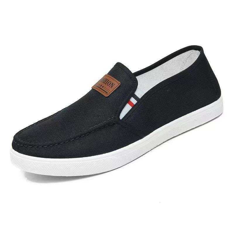 Unisex auduma tenisa kurpes ar apaļu purnu, bez šņorēm, gumijas zole