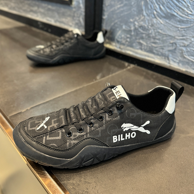 Vīriešu Slip-On apavi, elpojošs mikrošķiedras augšējā daļa, apaļš purns, zems papēdis, EVA iekšējā oderē, gumijas zole