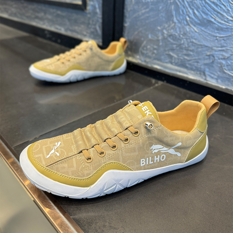 Vīriešu Slip-On apavi, elpojošs mikrošķiedras augšējā daļa, apaļš purns, zems papēdis, EVA iekšējā oderē, gumijas zole