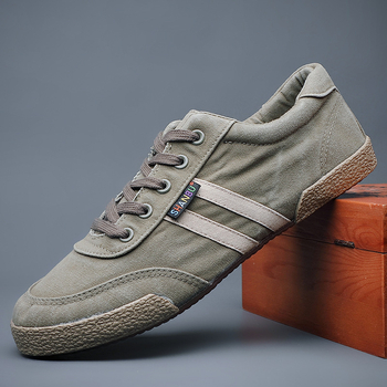 Muške platnene tenisice za svakodnevno nošenje, casual, s vezanjem, zaobljeni vrh, ravna potplat