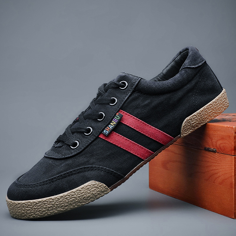Muške platnene tenisice za svakodnevno nošenje, casual, s vezanjem, zaobljeni vrh, ravna potplat