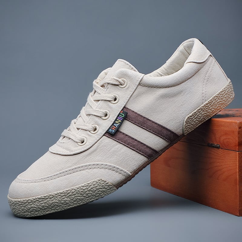 Muške platnene tenisice za svakodnevno nošenje, casual, s vezanjem, zaobljeni vrh, ravna potplat
