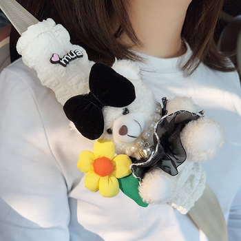 Auto turvavöö õla padja – karikatüürne plüüškaru, polüester, ilma logota